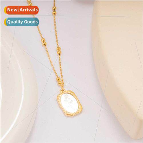 Europe ins magic mirror rose necklace tanium steel gold plat