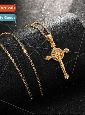 Cross Copper Necklace Vintage xury Lockbone Chain Pendant