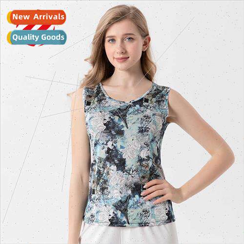 lk undershirt summer new loose women sleeveless digal printi
