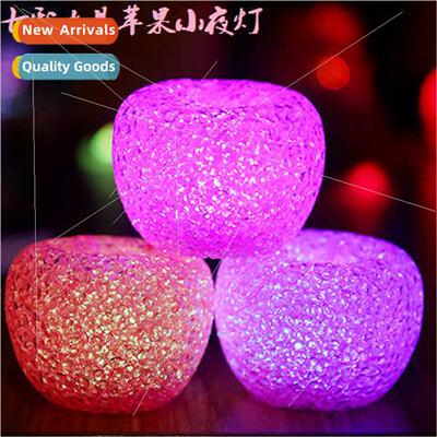 Large colorful crystal apple night light Creative light-emti