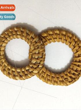 Rattan woven belt buckle raffia grass woven simple handmade