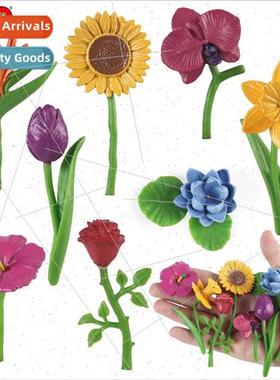 Flower Toys Plant Model Set Rose Tulip Sunflower Daffodil Co