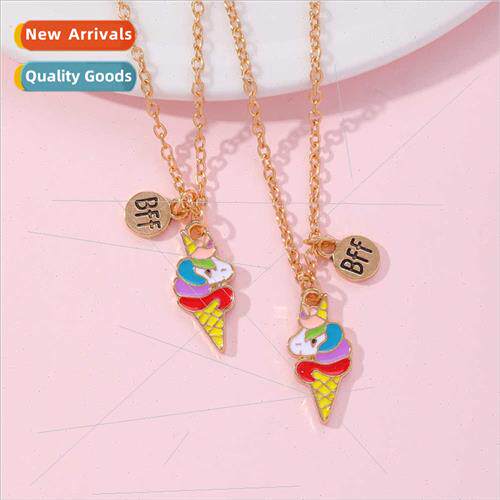 New  Friends Necklace Ice Cream Unicorn BFF Kids Friendship