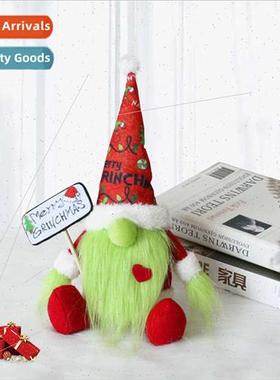 tting Green Hair Faceless Doll Long Beard Grinch Green Hair