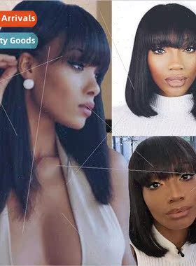 African Europe wig women Qi u o head medium length full mech