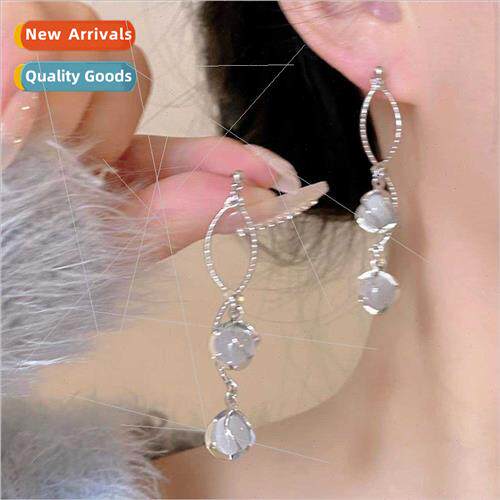 Tassel long round face earrings earrings thin female earring