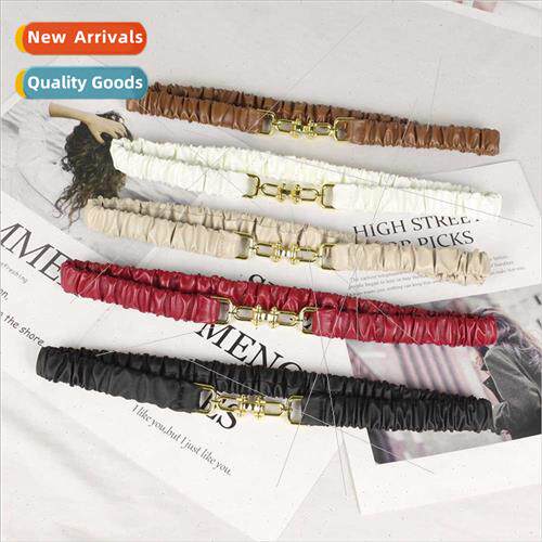 Belt female elastic pleated decorative skirt down jacket wai