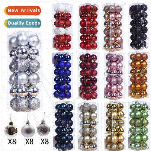 Creative pp Christmas ball square boxed bright matte powder