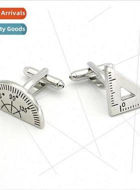 Fun Matching Protractor Triangle Ruler Men French Shirt Cuff