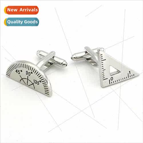 Fun Matching Protractor Triangle Ruler Men French Shirt Cuff