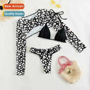 Bikini Europe Swimsu Three Wome Sleeve Piece Long Womens New