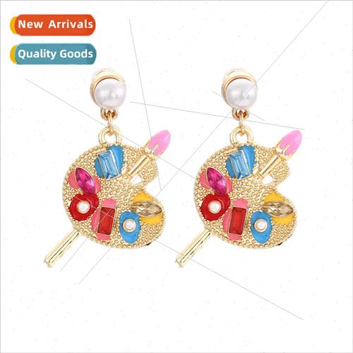 Creative personaly zinc alloy diamond stud earrings retro ex