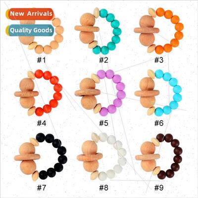 Baby Toys licone Beaded Bracelets Rattles Wooden Teething Ch