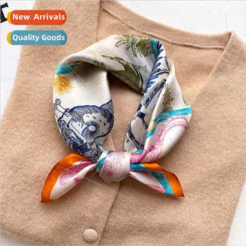2022 new Korean  decorative fashion small silk scarf - retro