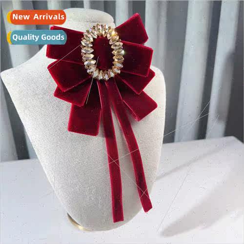 Jewelry autumn winter  vintage velvet black bow senior gold