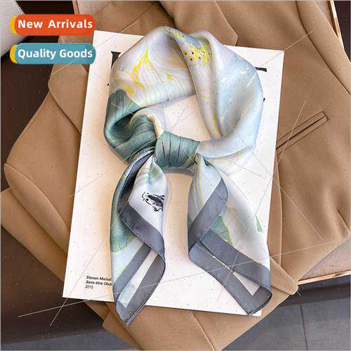 Retro lotus fashion temperament small square scarf female fa