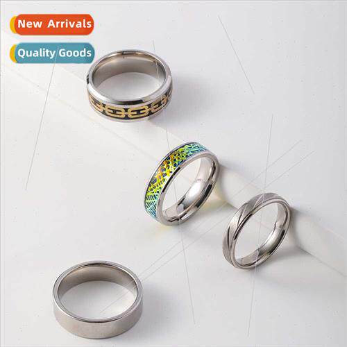 Europe high fashion personalized simple geometric ring men s