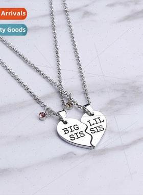 Europe  Friends BIG SIS LITTLE SIS  sters Heart Necklace