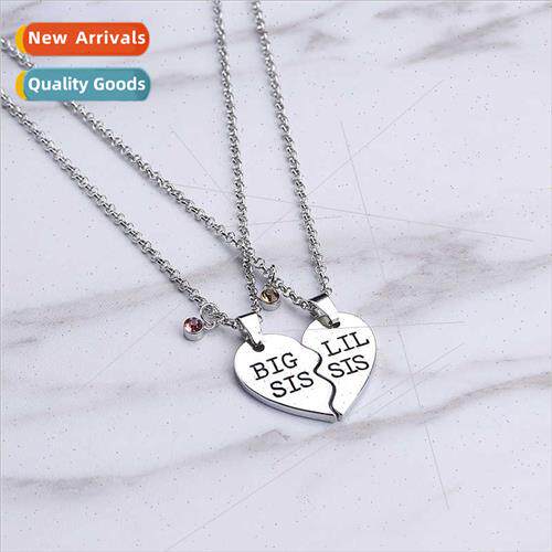Europe  Friends BIG SIS LITTLE SIS  sters Heart Necklace