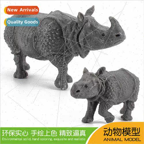 simulation animal world Indian rhinoceros model wild solid s
