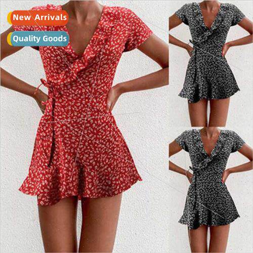 Europe Uned States summer dress V-neck ruffled onePCS strapp