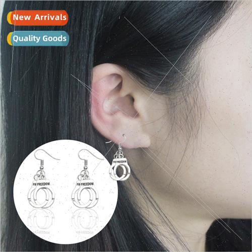 Europe Fifty Shades Grey Alloy Handcuff Earrings Creative Da