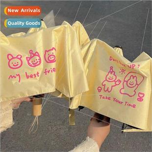 sunscreen umbrella rainy rabb sunny vinyl heart cute girl