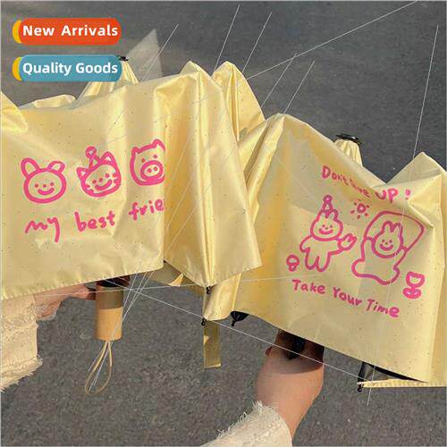 cute rabb vinyl sunscreen umbrella girl heart sunny rainy du