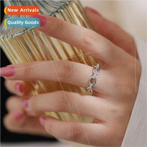 Fashion Minimalist Microset Hip Hop Cuban Chain Fashion Ring