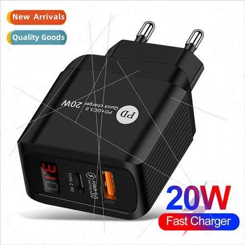 20WPD + QC digital display fast charger dual-port display 适