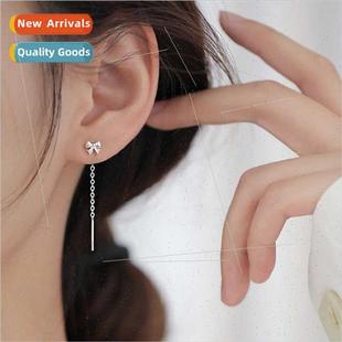 Korea 2024 resources bow short sweet earrings tide Mori new