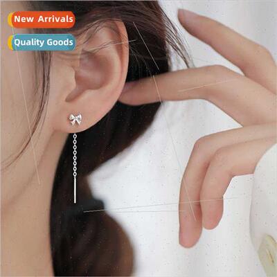 Mori bow earrings Korea 2024 new tide sweet resources short