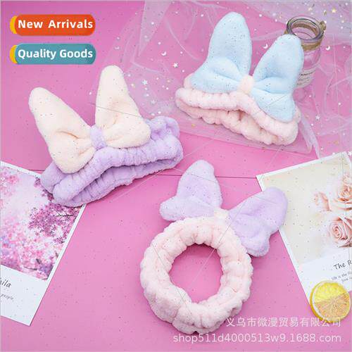 Korea big bow colorful hair band simple Europe elastic plush