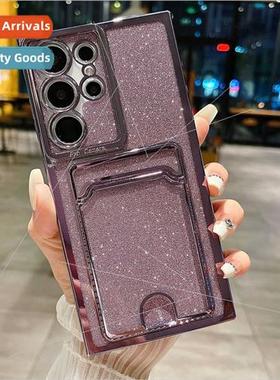 适用Samsung S24Ulta plating insert card case S22ultra gradie