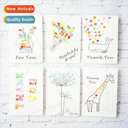 DIY June 1st Children Day Cards Handmade Fingerprint Paintin