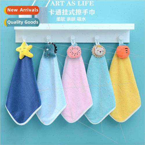 Hangable cute cartoon hand towel thickened soft absorbent ha