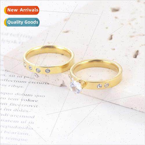 Haute sense fashion zirconia ring niche diamond ring round w