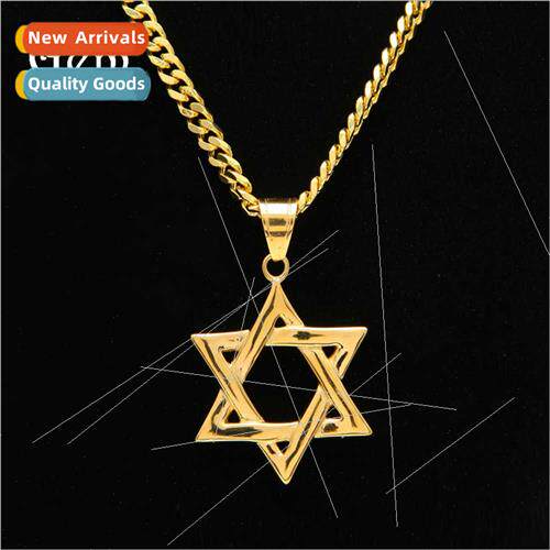Star David Stainless Steel Hexagram Pendant Plated Hip Hop N