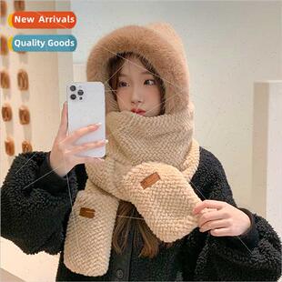 Winter warm hat female scarf gloves threePCS fall winter pad