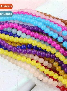 diy hairpin material 8mm jade baking color beads glass beads