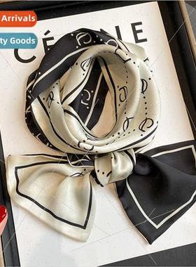 2022 Spring Autumn new letters small silk scarf women hair b