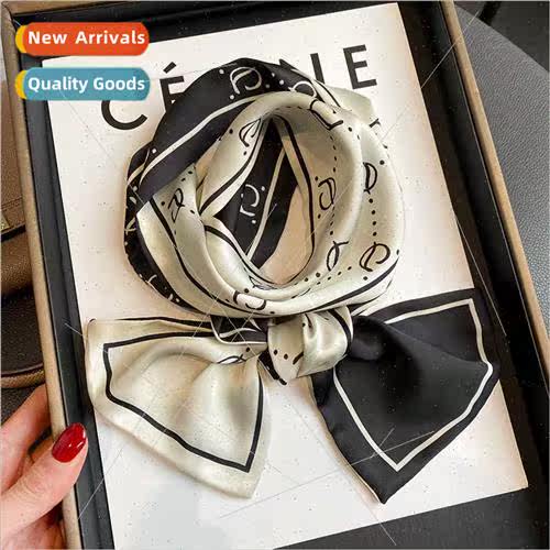 2022 Spring Autumn new letters small silk scarf women hair b