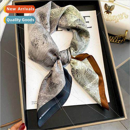 2022 spring summer new mulberry silk silk scarf color blocki