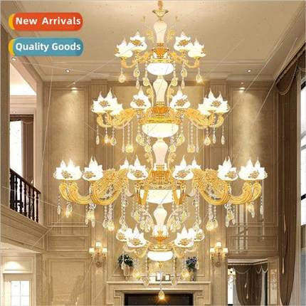duplex large chandelier luxury atmosphere household crystal