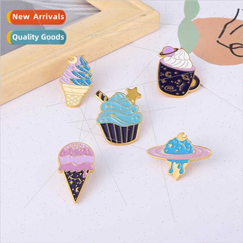 Japanese cute ice cream cup alloy brooch creative cartoon co