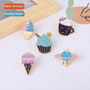 cream cup cartoon cute creative ice brooch Japanese alloy