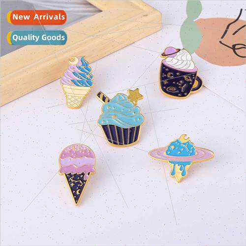Japanese cute ice cream cup alloy brooch creative cartoon co