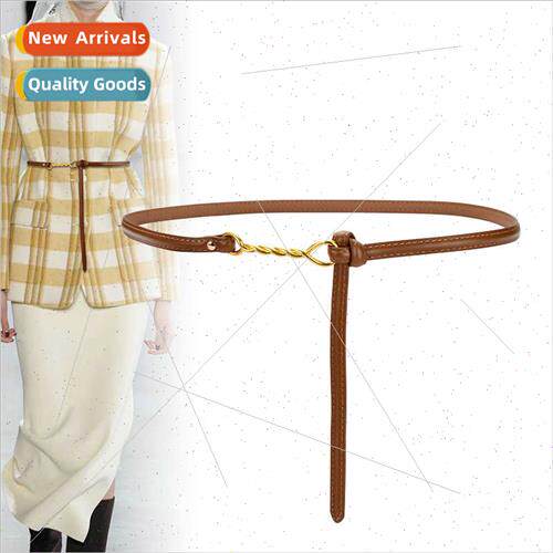 new leather thin belt women  versatile dress decorative nch