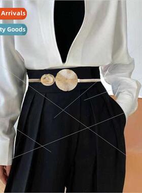 Women summer belt dress decorative waist chain metal elastic