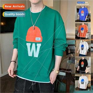 Sweatshirt Men Long Spring Neck Autumn Round 2022 Japanese